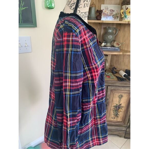 Talbots Plaid Velvet Trim Tunic - Picture 4 of 10